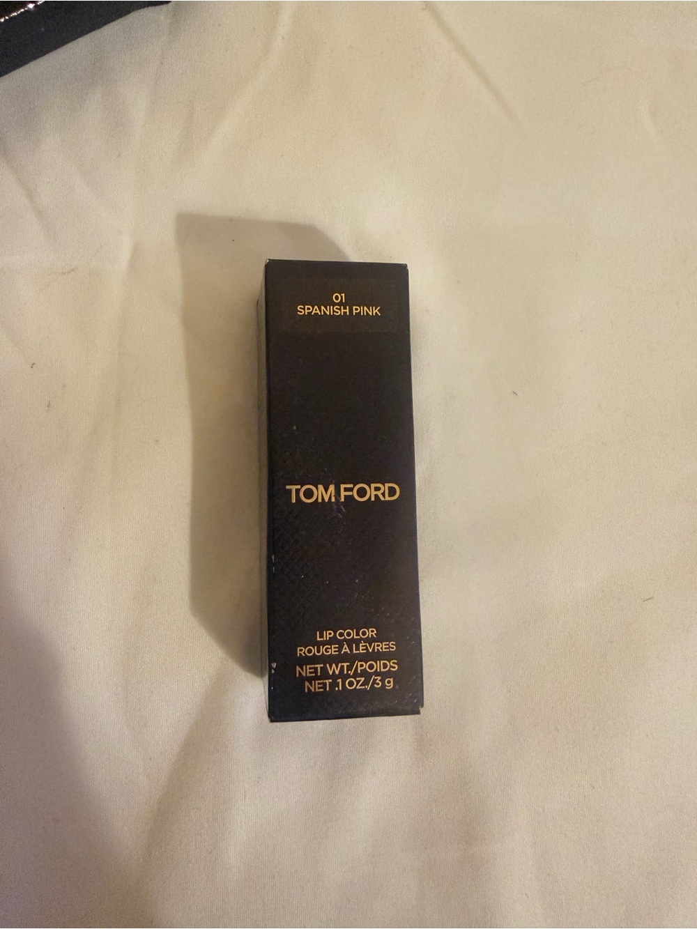 Tom Ford Lip Color 01 Spanish Pink - Black & Gold Box